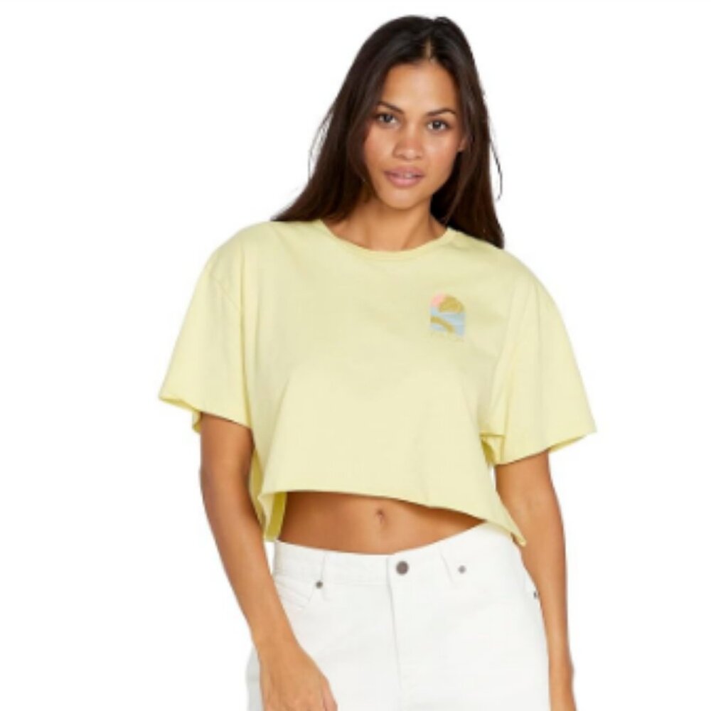 Volcom Women's Just a Trim Short Sleeve Crop Tee